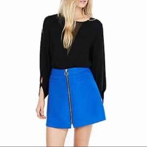 Express Blue High-Waist Zip Front Skirt - Size 0